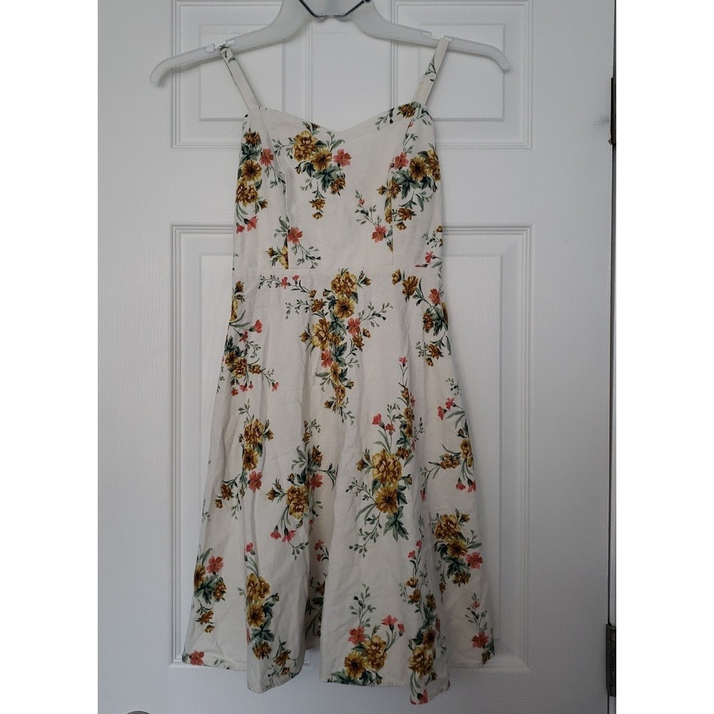 Floral White Spaghetti Strap Midi Dress